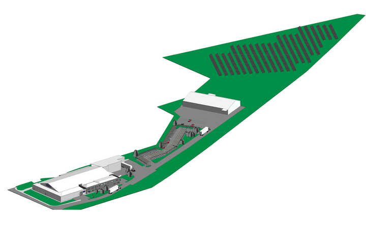Proposed 3D view and solar plan for Norseland Facility Upgrade