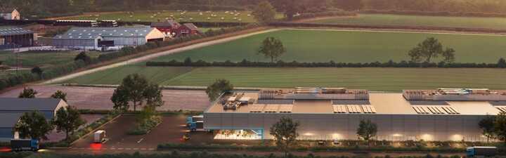 pipeline trench laid through industrial landscape