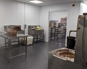 scaffold in position at roof removal project for Willett Food Projects